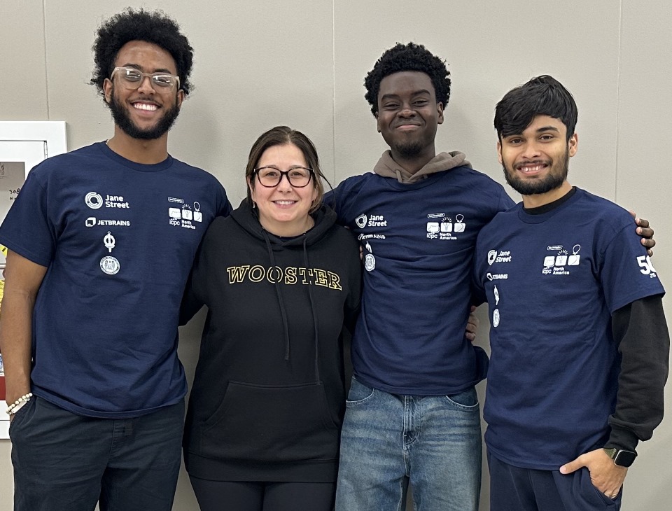 Wooster students posing for a picture at ICPC